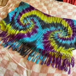 Hand Tie-Dyed Fringe Pashmina/scarf
